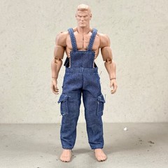 PB-OVLPT-DEM: 1/12 scale Denim fabric Overall for 6″ muscular body