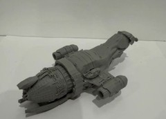 3D Printed Firefly Class Transport Ship 6in Grey Serenity Model Sci-Fi