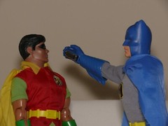 VINTAGE SUPERMAN / BATMAN / ROBIN 12″ TALL ACTION FIGURES – INTACT & COMPLETE