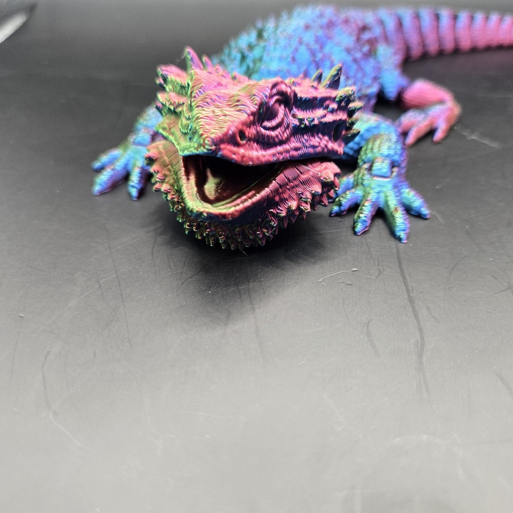 Bearded Dragon Lizard Articulated Figure 3D Printed Collectable Multi Color