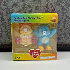 Care Bears Funshine Bear & Wish Bear Flocked Figures 2-Pack NEW