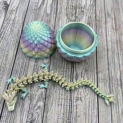 3D Printed Dragon Egg with Dragon Full Articulated Dragon Modle Movable Easter