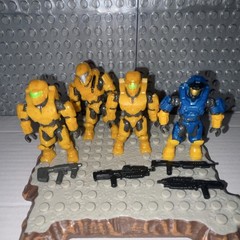 Mega Bloks Halo Yellow & Blue Spartan Figures Lot (LOT C)