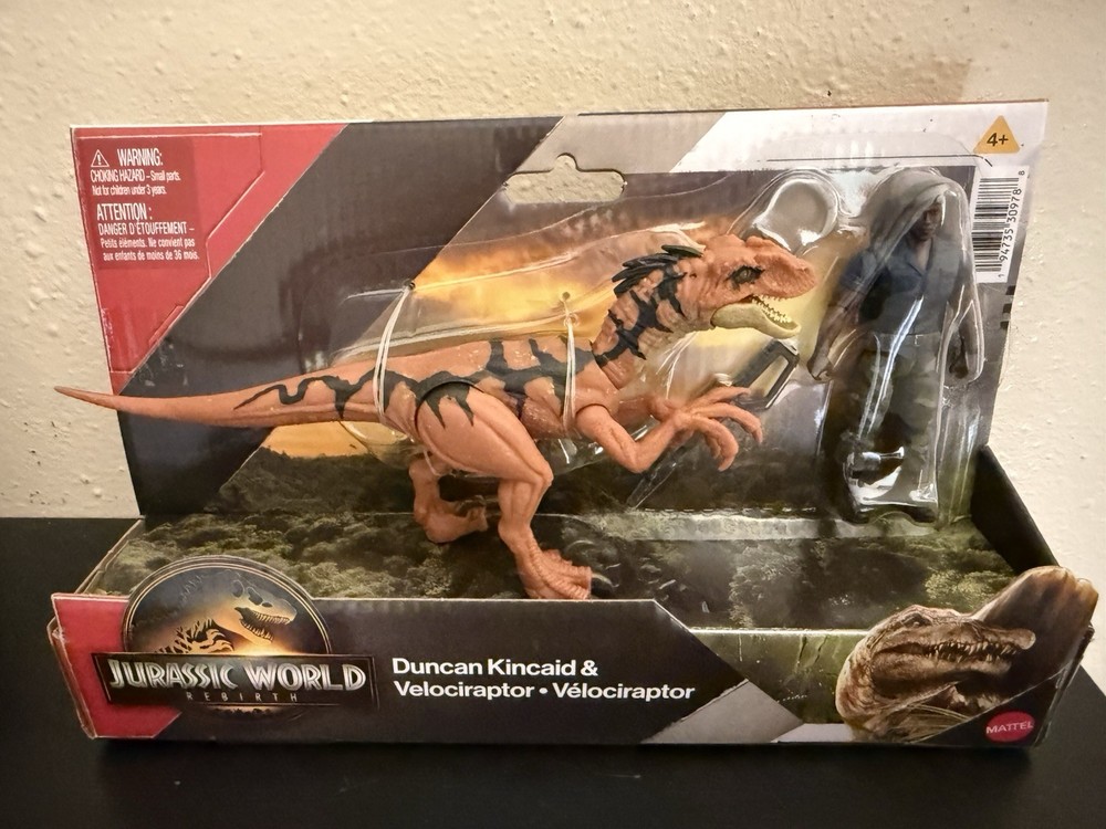 Jurassic World Rebirth Duncan Kincaid & Velociraptor Human & Dino Pack New