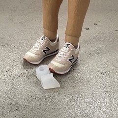 ATS-NB-TAN: 1/12 NB Sneakers & ankle adapters with box for 6″ figure – Tan