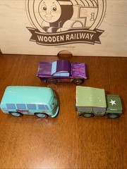 WOODEN DISNEY CARS PIXAR Wood FILMORE SARGE VW HIPPIE RAMONE Wooden