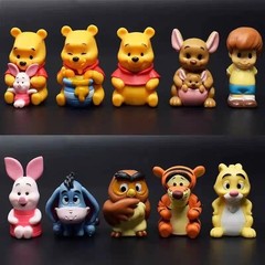10pc Cartoon Bear & Friends Figurine Set — Kids Collectible Toy — New