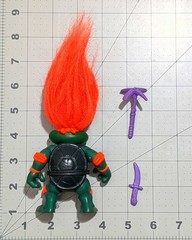 TMNT 1993 Ninja Turtle Troll Mike Michaelangelo w/ pick+dagger+belt no nunchakus