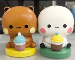 MITAO Sweet Lovely Panda Couple Bubu and Dudu Figure Deco Art Bear Toy Xmas Gift