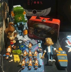 The Adventures of Jimmy Neutron Boy Genius Robo Walker & More Toy & Figure Lot!
