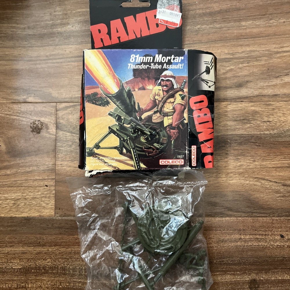 Rambo 81mm Mortar Thunder Tube Assault 0827 Coleco Open Box Sealed Contents