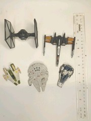 Star Wars Micro Galaxy/Hotwheels Poe,Tie,A-Wing,Falcon,Snow Speeder Lot Of 5