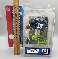 Eli Manning blue New York Giants action figure SIGNED BY TODD MCFARLANE not mint