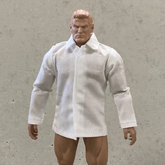 SU-SH-WHT-L: 1/12 white dress shirt for 6″ Vtoys Mezco GWToys muscular body