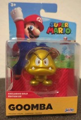 NEW Super Mario Exclusive GOLD GOOMBA 2.5″ Jakks Pacific Nintendo Figure NIB