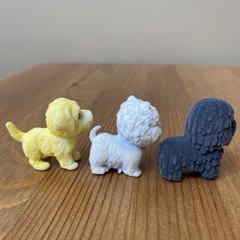 Kitty & Puppy In My Pocket Lot of 8 Vintage Dog & Cat Toy Flocked Figures