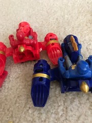 3 Bandai Power Rangers Mega Rangers Cycles Vehicle Action Figure Toys Red Gray