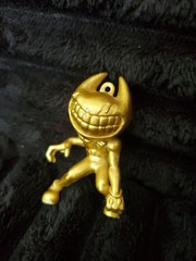 Rare Gold Ink Demon Bendy Dark Revival Vinyl Figure Toy Loose Missing Ring