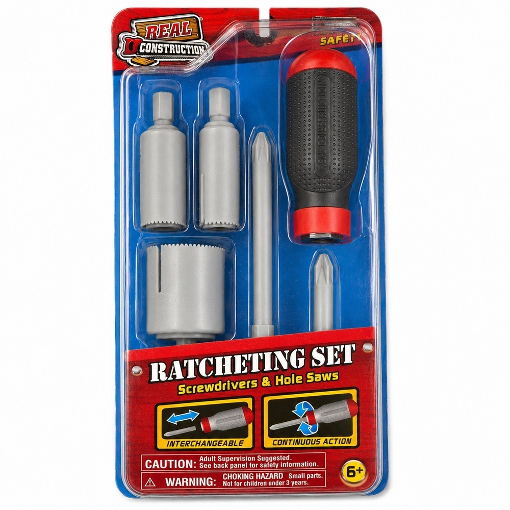 Jakks Pacific Real Construction Ratcheting Driver Set Toy Ages 6+ New Sealed