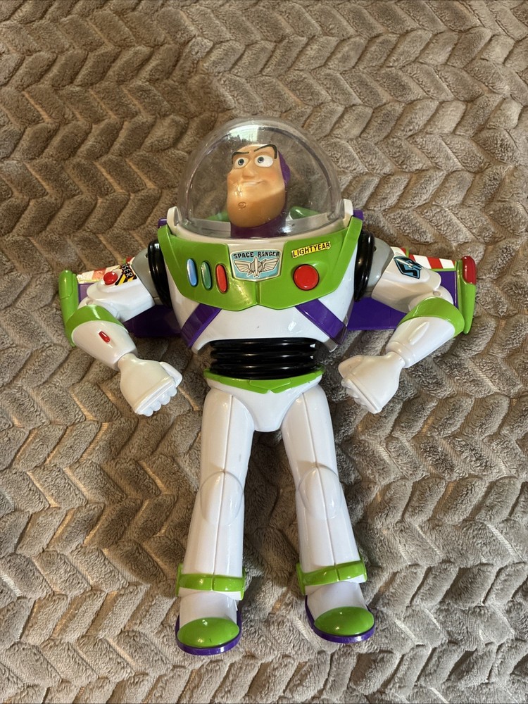 Buzz Lightyear Talking Figure Thinkway Disney Pixar Wings Pop Open