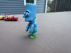 2000’s Bart Simpson Blue & Green Qee Figure 2.75”