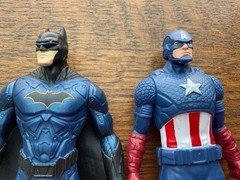 2 Hasbro Mattel Action Figures Superhero 6” Marvel DC Comics Batman & Captain Am