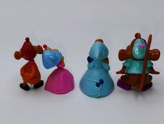 Disney Cinderella Jaq Gus Suzie Perla MICE 1.5” PVC Figure Lot of 4 Mini Toys (A