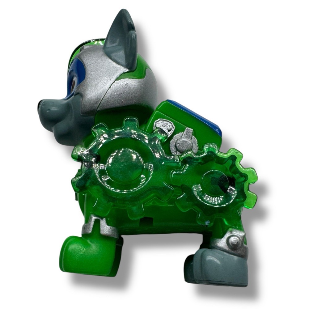 Paw Patrol Charged Up Mighty Rescue Pups Rocky Light Up Figure Spin Master Toy