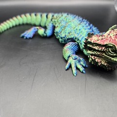 Bearded Dragon Lizard Articulated Figure 3D Printed Collectable Multi Color