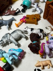 Vintage Lot of Animal Figures Random Mixed Hard Plastic & Rubber Toys