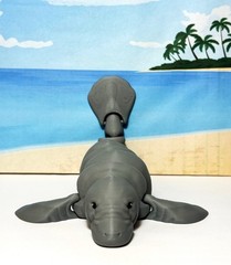 3D Printed Manatee, 9″ Full Articulated Manatee with Stand, Stress Relief Toy