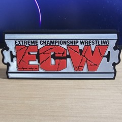 WWE Mattel Red ECW Razor Logo Accessory