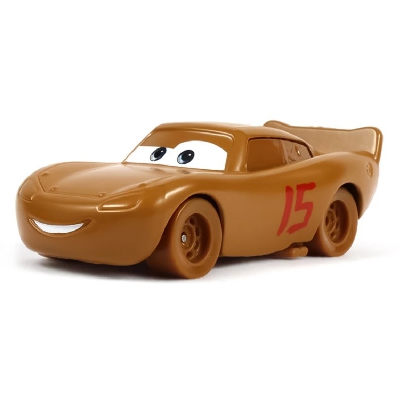 2Pcs Disney Pixar Car No.15 Muddy McQueen Mack Hauler Truck 1:55 Diecast Toy Set