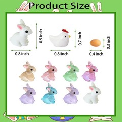 Complete 36-Piece Easter Mini Animals Set – Pastel Resin Rabbits, Eggs, Chickens