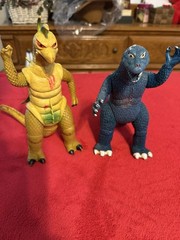 Godzilla And Imperial Dragon 9” Off Brand Action Figures. Vintage 1980’s Rare