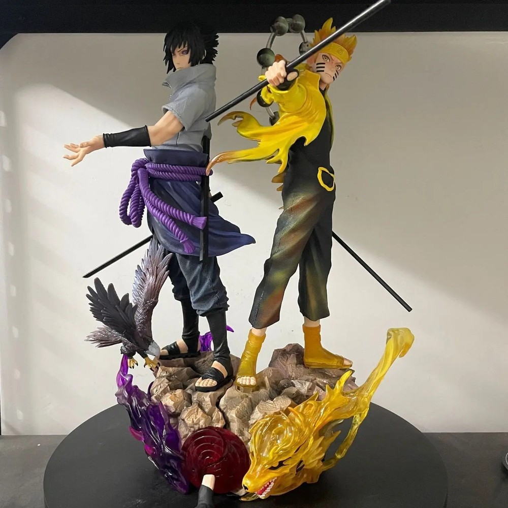 Hot 23cm Naruto Anime Figure Rikudousennin Mode‌ Uzumaki Naruto Uchiha Sasuke Ac