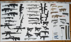 Vintage Mixed Lot GI Joe Army Action Hero Weapons Guns & Knives 50+ Pieces