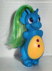 1992 Darlin Dinos Gem Dazzlers Blue Tri Sarah Tops Green Hair 4″ Dinosaur MLP