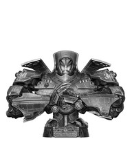 3D Printed Fan Art Gipsy Danger Portrait Bust by Wicked3d