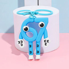 Cute 2026 Anime STEAL a BRAINROT Blue 67 Sahur Keychain No. 67 Keychain Pendant