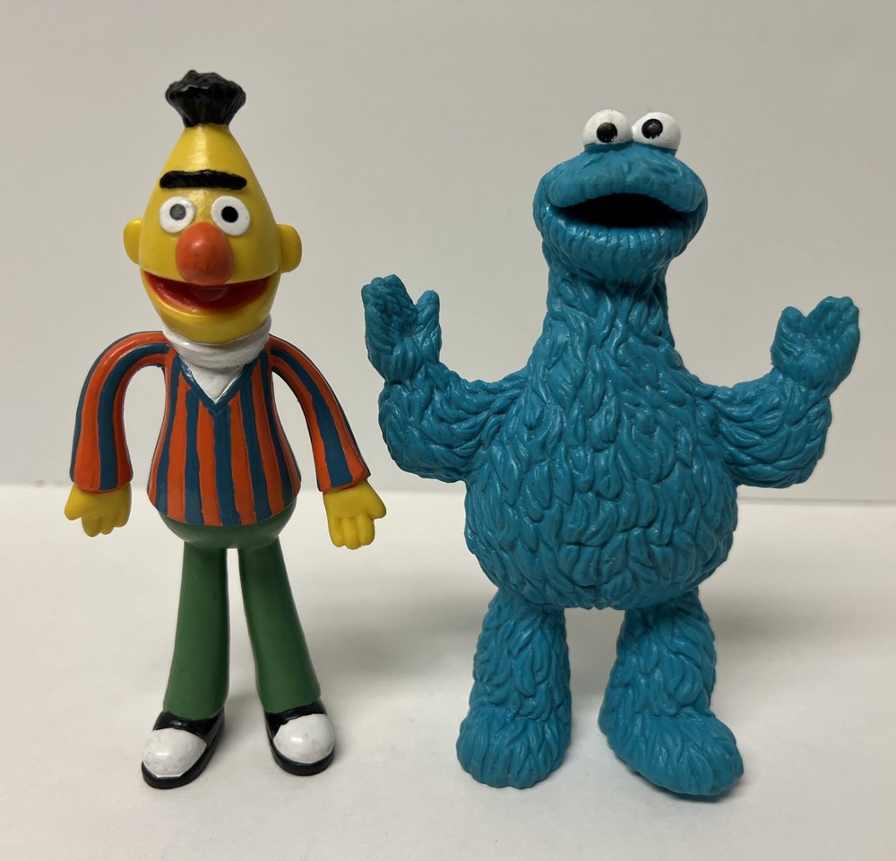 Sesame Street PVC Figures 1980s Cookie Monster Bert Applause 5.5″ Lot