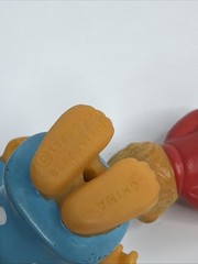VINTAGE Berenstain Bear Vinyl Plastic Toy Lot Of 3 Figures And 2 Luggage Tags