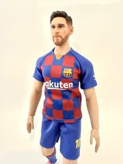 Lionel Messi OOAK Soccer Barcelona INSPIRED 12” POSABLE Display Collectors DOLL