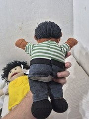 Lot Hand Puppets Plush Little Girl White & African American Play Pretend School