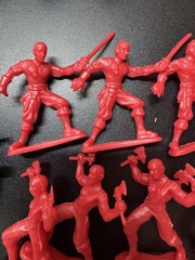 Plastic Pirate Men Figures Group of 32 Pieces Boat Cannons TNT Chest