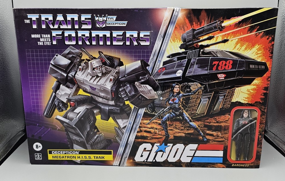 Transformers X G.I. Joe Crossover Megatron Hiss Tank with Baroness Figure New