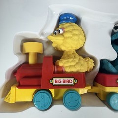 VTG Big Bird’s Wind Up Train Sesame Street Tyco Preschool Bert Cookie Monster