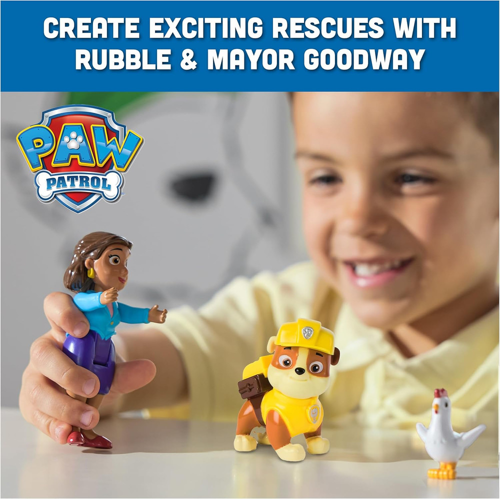 Rubble, Mayor Goodway & Chickaletta Figures, Kids Toys for Boys and Girls Age…