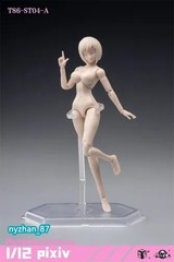 86TOYS 1/12 T86-ST04-A Pale Super Large Bust 6″ Female Action Figure Body w/Head