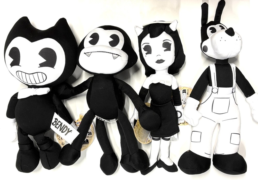 Lot of 4: Bendy and The Ink Machine 10 Alice Angel Edgar Boris Plush Doll NWT